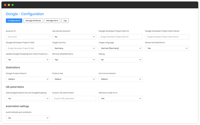 Builderfly lets you sync your already-added product catalog with Google shopping within a single click.